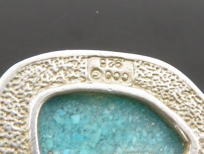 925 Sterling Silver Vintage Rocky Turquoise Chain Bracelet BT9464