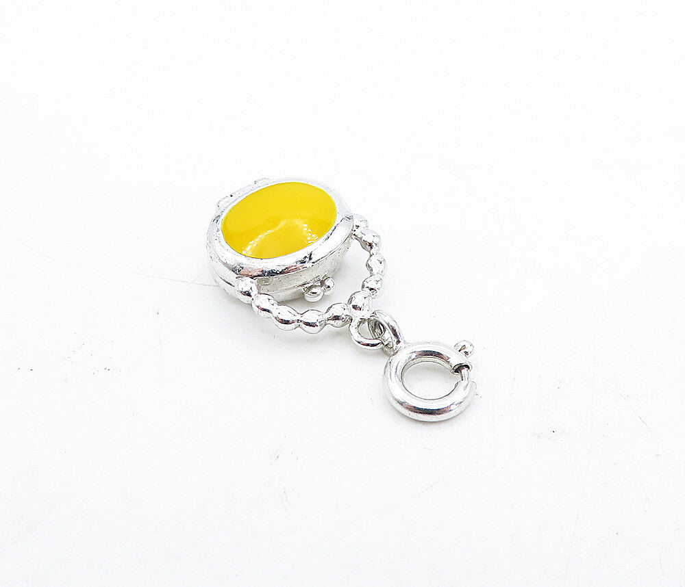925 Sterling Silver Petite Enamel Coated Purse Locket Pendant (OPENS) PT3581