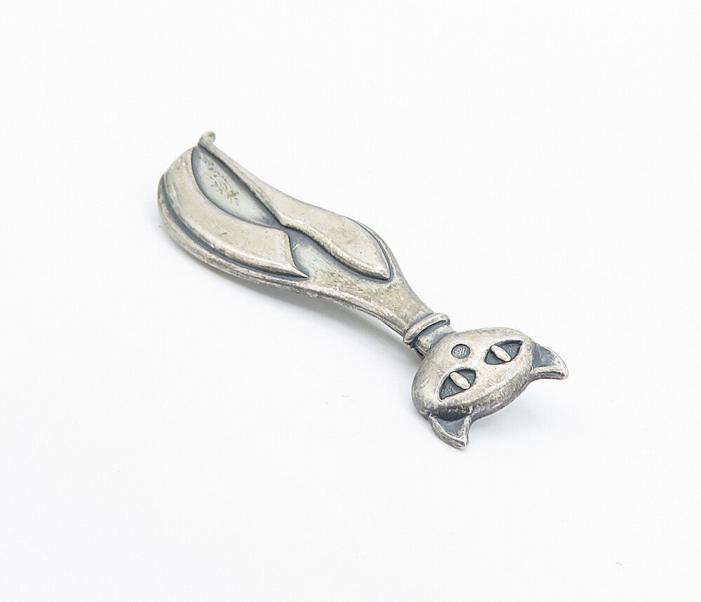 BEAUCRAFT 925 Sterling Silver  Vintage Oxidized Sitting Cat Brooch Pin  BP2978