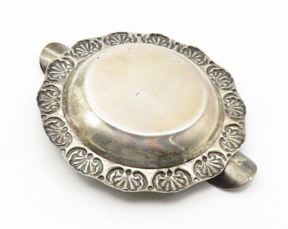 MEXICO 925  Silver  Vintage Dark Tone Mayan Aztec Sun Calendar Ashtray  TR1836