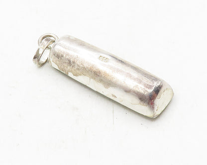 925 Sterling Silver  Vintage Petite Single Flower Glass Art Pendant  PT7389