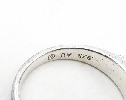 925 Sterling Silver  Sparkling Cubic Zirconia Dome Band Ring Sz 7  RG9835