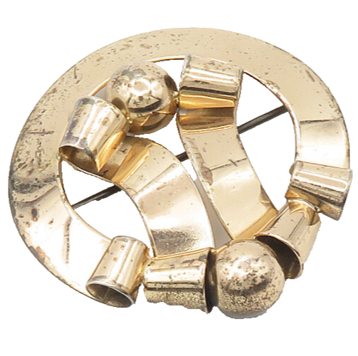 NAPIER 925 Sterling Silver  Vintage Rare Shiny Ribbons Brooch Pin  BP7232