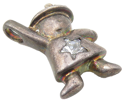 925 Sterling Silver  Vintage Cubic Zirconia Star Little Girl Pendant  PT8551