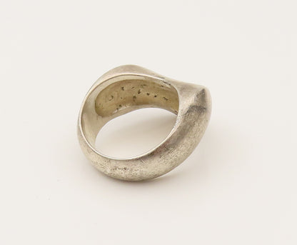 ENGLAND 925 Silver  Vintage Minimalist Puffy Curved Dome Ring Sz 7.5  RG26404