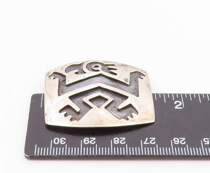 MEXICO 925 Silver  Vintage Oxidized Traditional Design Brooch Pin  BP4446