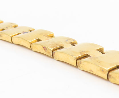 925 Sterling Silver Vintage Bracelet Gold Plated PAT AREIAS Buckle Link  BT11594