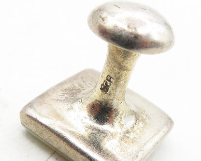 925 Sterling Silver  Vintage Shiny Mother Of Pearl Square Cuff Links  TR1731