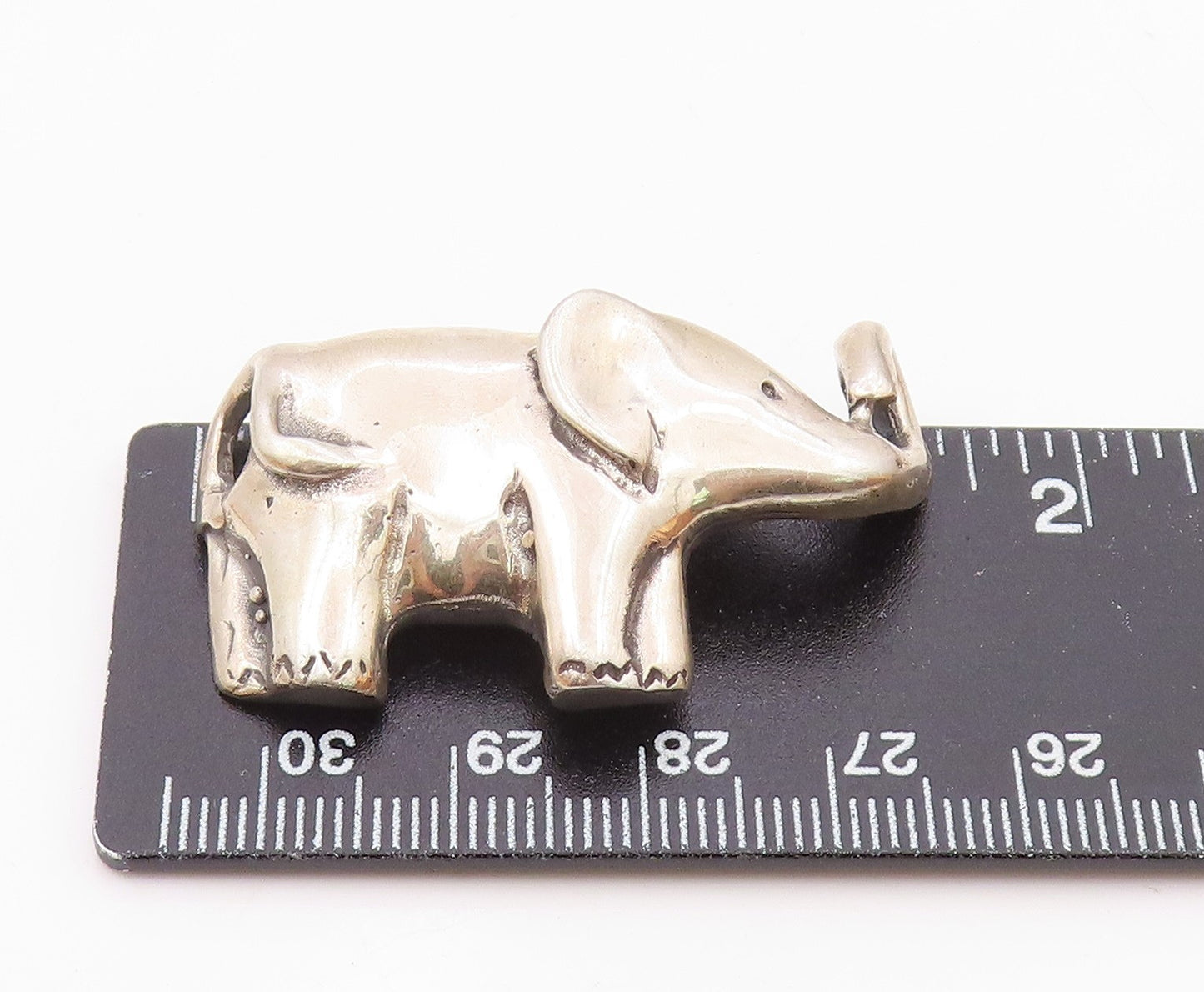 MEXICO 925 Sterling Silver  Vintage Shiny Elephant Motif Pendant  PT15293
