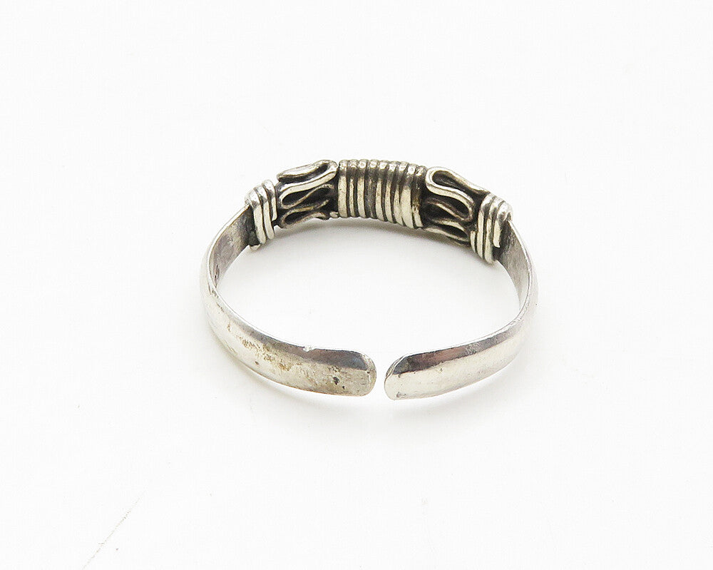 925 Sterling Silver  Vintage Wire Wrapped Swirl Detail Band Ring Sz 6  RG17916