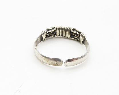 925 Sterling Silver  Vintage Wire Wrapped Swirl Detail Band Ring Sz 6  RG17916