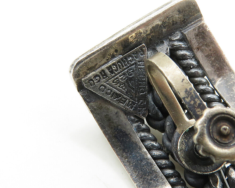AYB MEXICO 925 Silver  Vintage Rope Twist Non Pierce Drop Earrings  EG9692