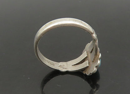 POST BELL 925 Sterling Silver  Vintage Turquoise Swirl Band Ring Sz 5  RG23592