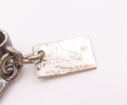 POST BELL 925 Silver  Vintage Sun Valley Ski Set Souvenir Pendant  PT18366