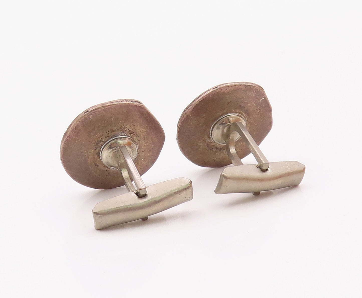 925 Sterling Silver  Vintage Rustic Flying Horse Round Cufflinks  TR2764