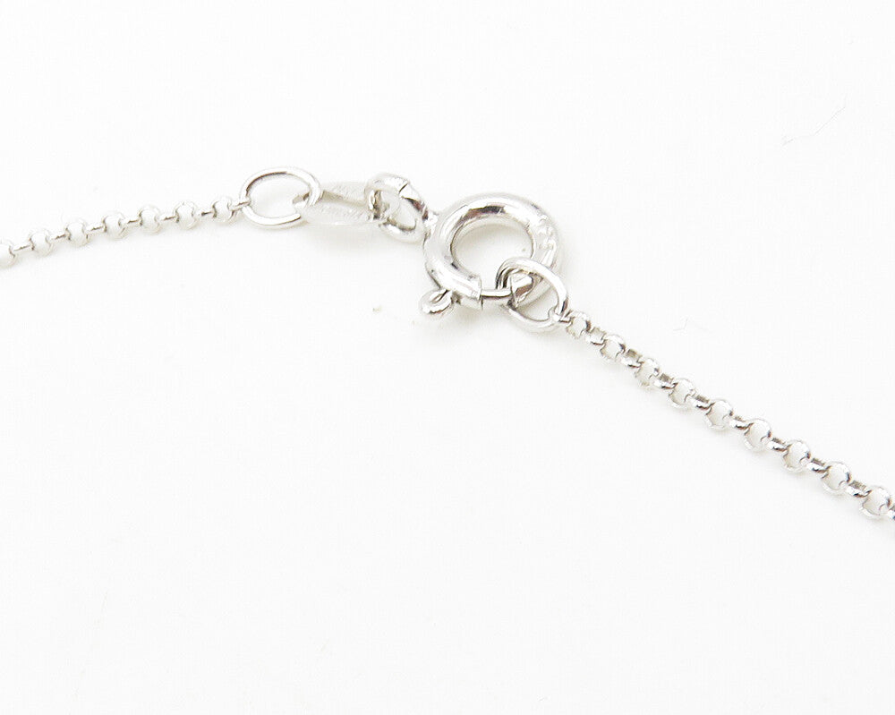 925 Sterling Silver  Genuine Diamonds Floral Key Motif Chain Necklace  NE1892