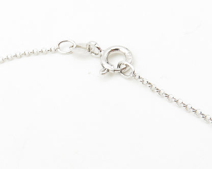 925 Sterling Silver  Genuine Diamonds Floral Key Motif Chain Necklace  NE1892