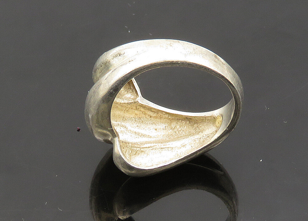 925 Sterling Silver  Vintage Shiny Fluted Bypass Style Band Ring Sz 7  RG21278
