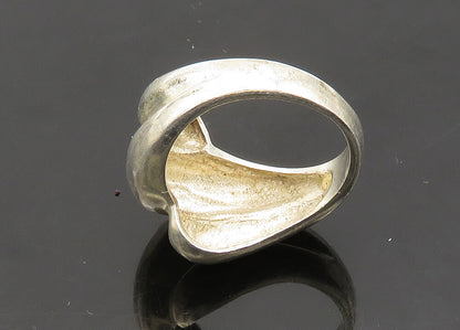 925 Sterling Silver  Vintage Shiny Fluted Bypass Style Band Ring Sz 7  RG21278