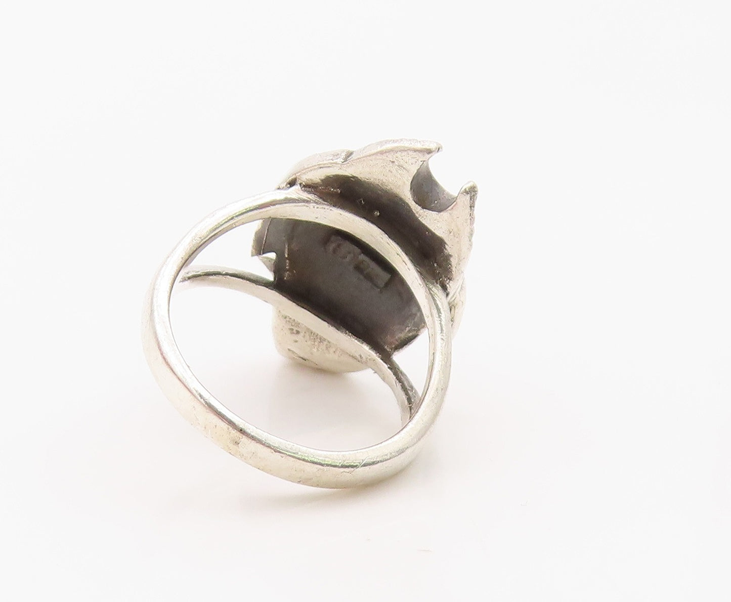 925 Sterling Silver Vintage Ring Chunky Pisces Zodiac Fish Band  Sz 4.5  RG36293
