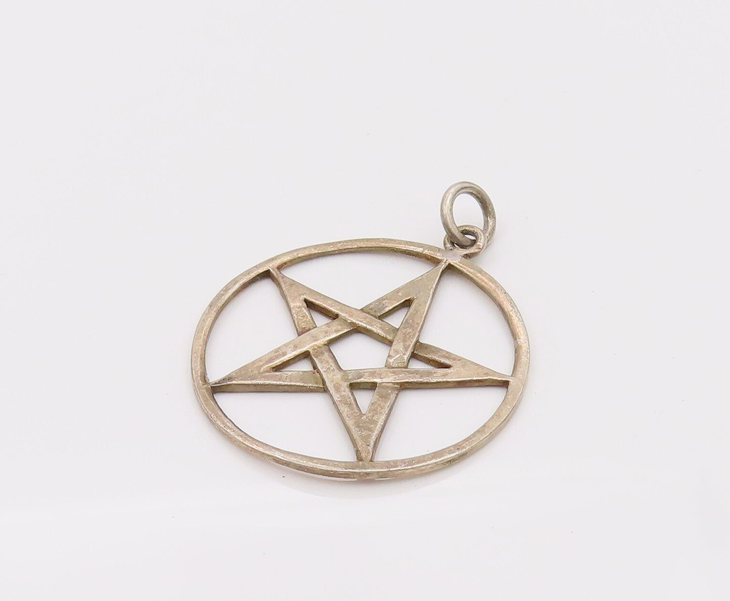 925 Sterling Silver  Vintage Masonic Star Incircle Cutout Pendant  PT22095