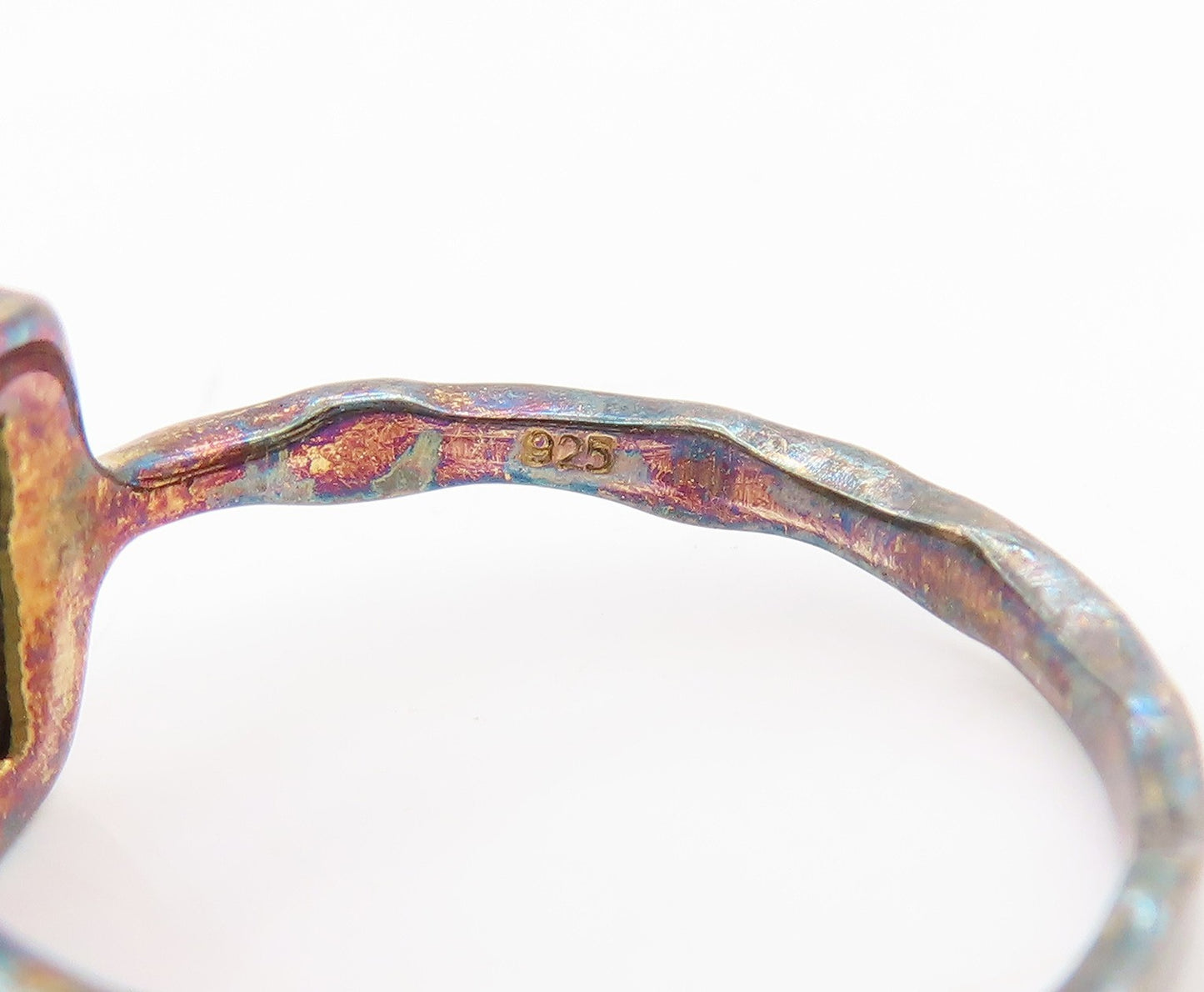 925 Sterling Silver Vintage Ring Blue Turquoise Solitaire Band  Sz 6.5  RG34030