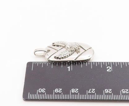 925 Sterling Silver Vintage Pendant CZ Geometric Flying Eagle Charm  PT26255