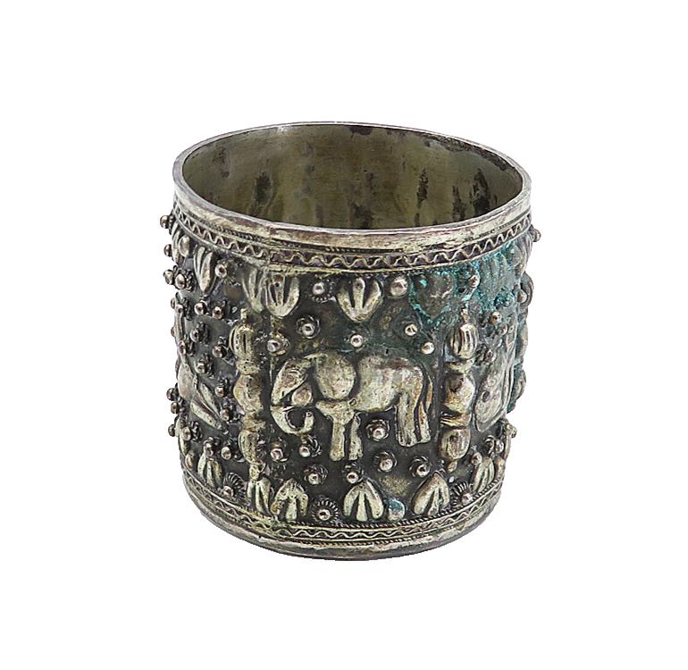 925 Sterling Silver  Vintage Antique Ornate Egyptian Pattern Cup  TR1173