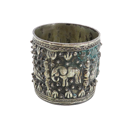 925 Sterling Silver  Vintage Antique Ornate Egyptian Pattern Cup  TR1173
