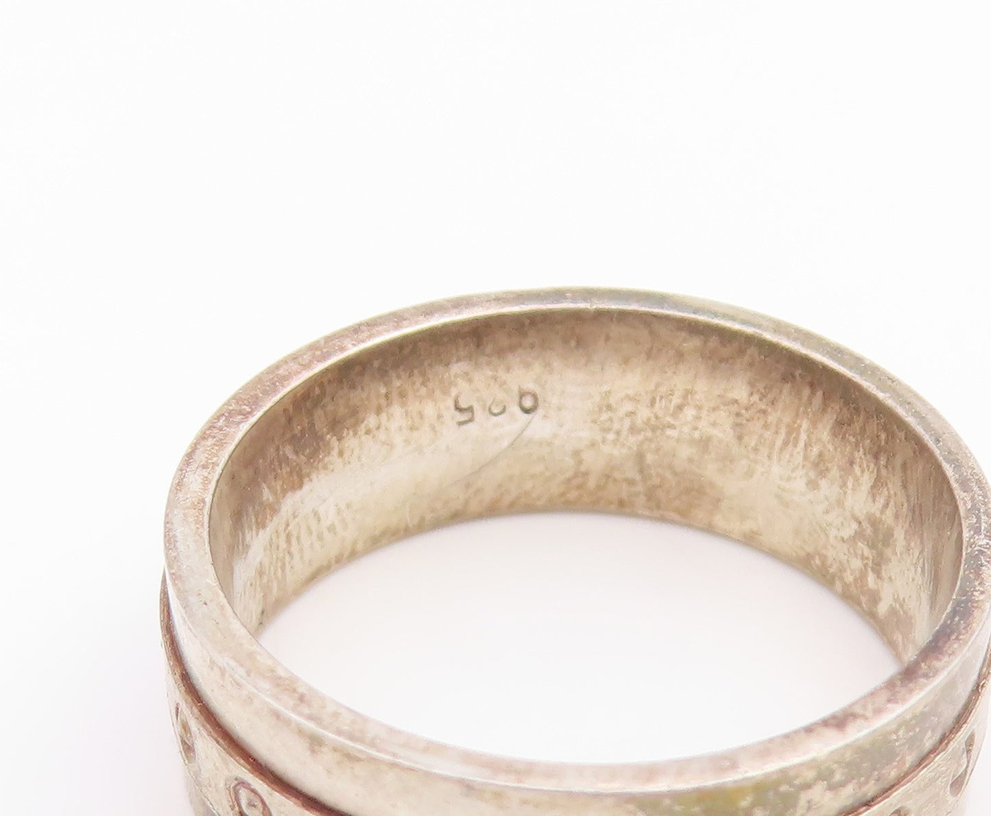 925 Sterling Silver Vintage Ring Minimalist Dotted Pattern Band  Sz 6  RG35792