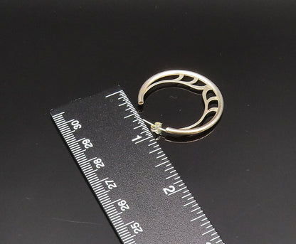 DESIGNER 925 Sterling Silver Vintage Flame Cutout Motif Hoop Earrings EG11822