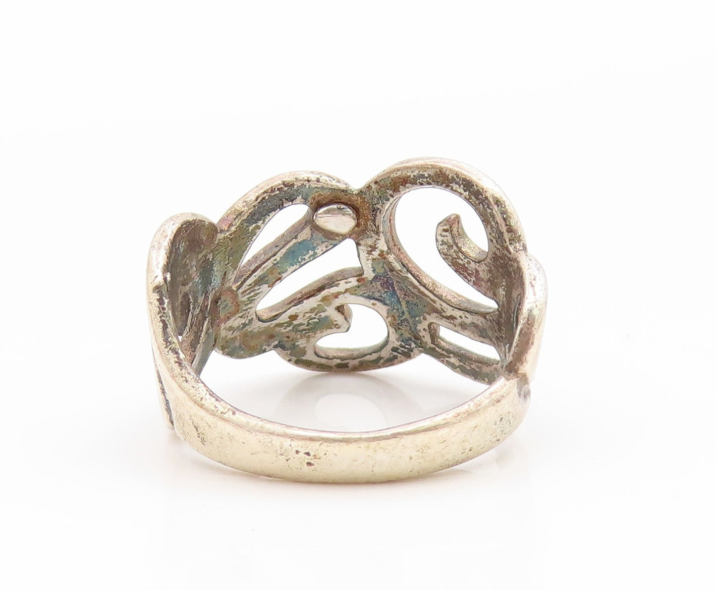 925 Sterling Silver Vintage Ring CELLINI Swirly Scrollwork Band  Sz 7  RG35095