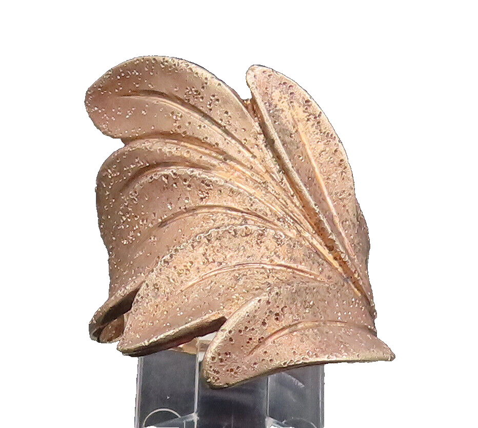 JACMEL 925 Sterling Silver  Vintage Carved Sparkling Leaf Ring Sz 9.25 RG27043