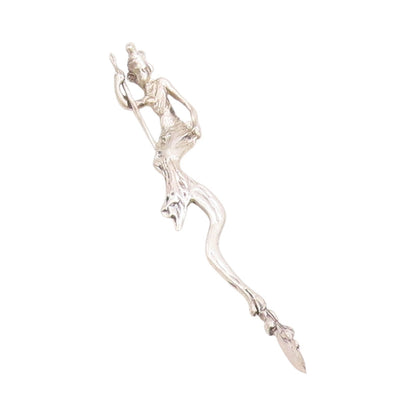 925 Sterling Silver Vintage Pendant Sculptural Plumb Barbara Cut Out  PT24790