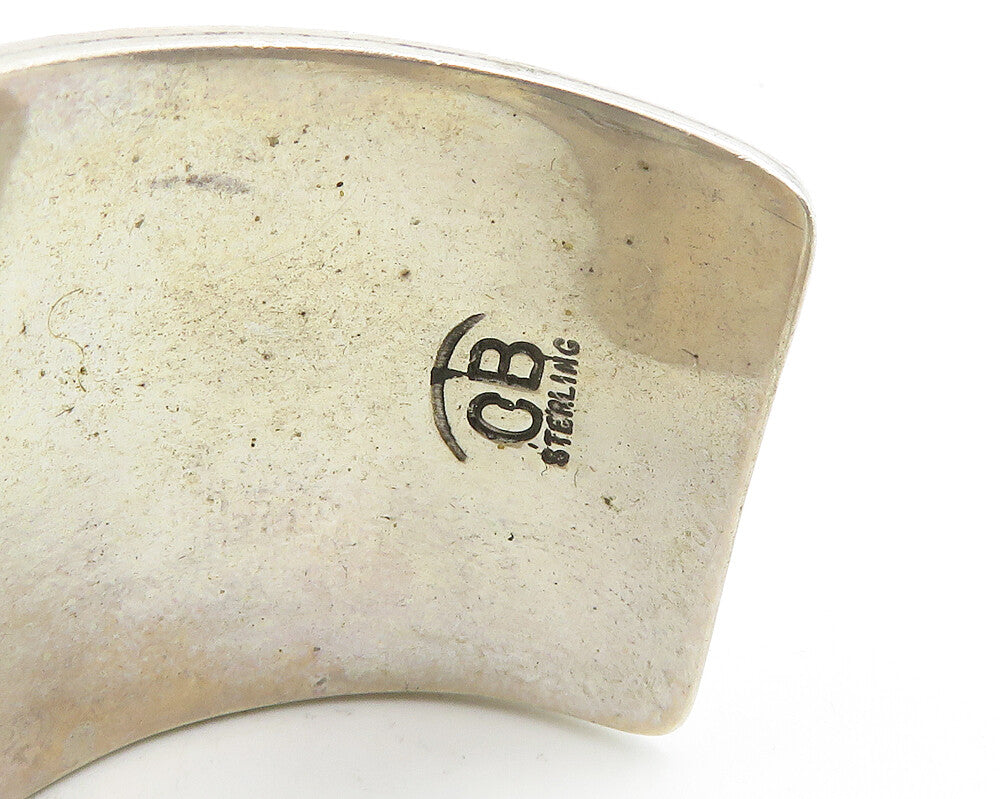 CHARLIE BOWIE NAVAJO 925 Sterling Silver Vintage Claw Watch Cuff Bracelet BT7533