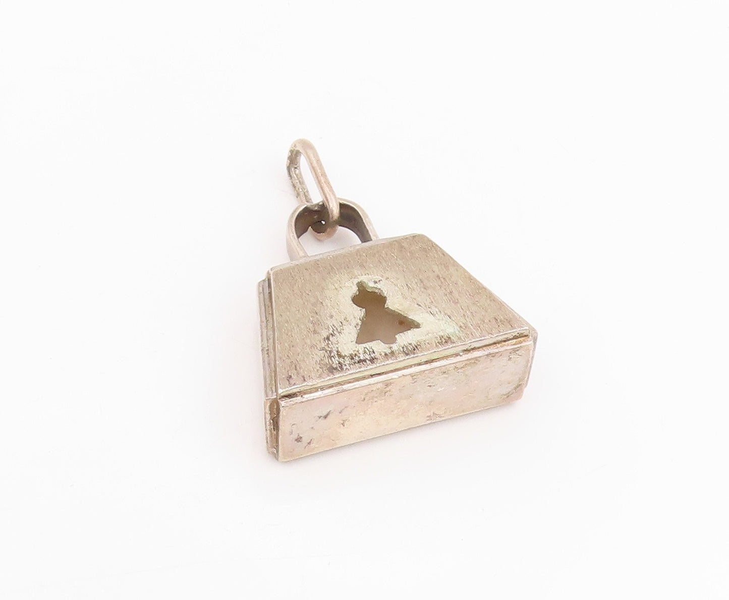 925 Sterling Silver Vintage Pendant Classic Miniature Padlock Locket  PT25611