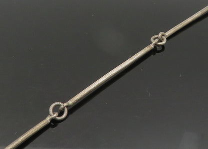 MEXICO 925 Silver  Vintage Dark Tone Spiral Bar Link Chain Necklace  NE3549
