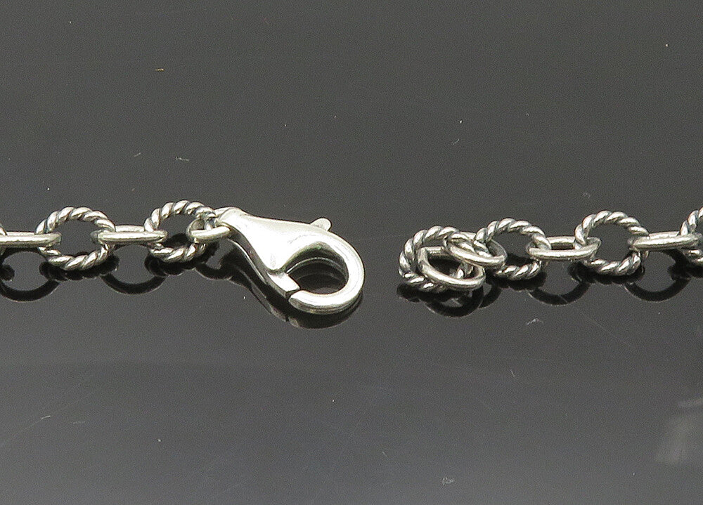 CAROLYN POLLACK 925 Silver  Vintage Shiny Swirl Twist Chain Necklace  NE3445