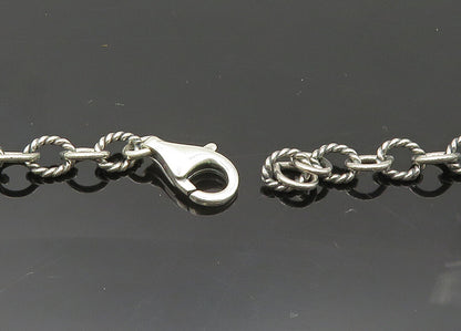 CAROLYN POLLACK 925 Silver  Vintage Shiny Swirl Twist Chain Necklace  NE3445