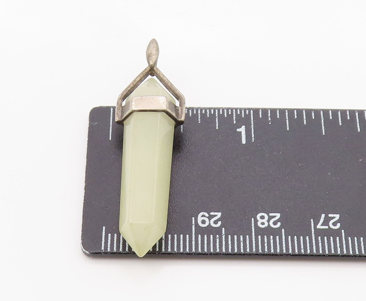 925 Sterling Silver Vintage Pendant Classic Opal Geometric Hexagon Wand  PT26345