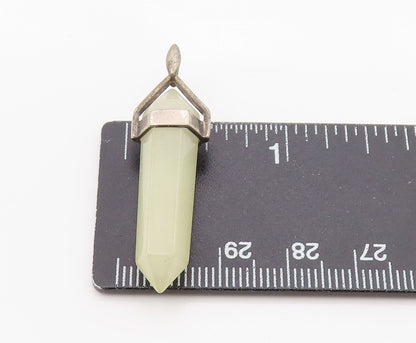 925 Sterling Silver Vintage Pendant Classic Opal Geometric Hexagon Wand  PT26345