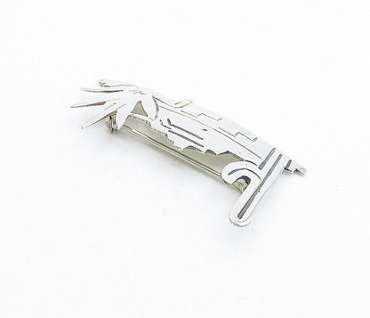 MEXICO 925 Sterling Silver  Vintage Cactus Desert Scene Brooch Pin  BP2629