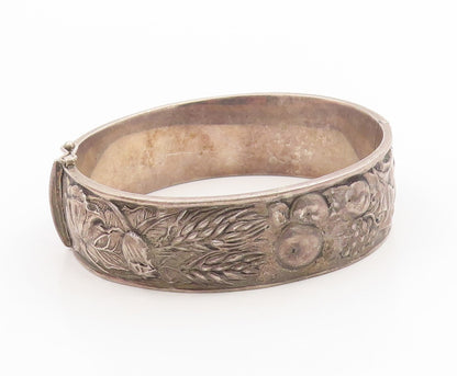 925 Sterling Silver Vintage Bracelet Antique Grape Vine & Wheat Motif  BT12031