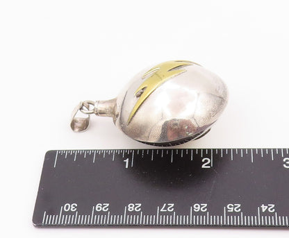 925 Sterling Silver Vintage Pendant CARLO TASCO Two Tone Bolt OPENS  PT26016