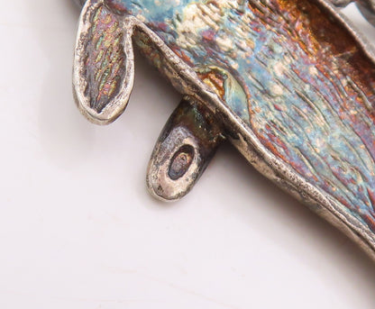 925 Sterling Silver Vintage Pendant Carved Sea Cow Ocean Manatee Charm  PT25887