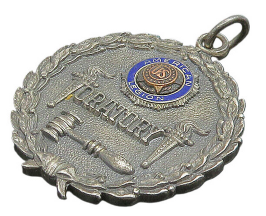 925 Sterling Silver  Vintage Antique American Legion Oratory Pendant  PT19163