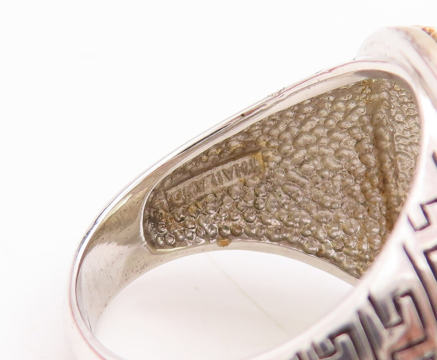 925 Sterling Silver Vintage Ring Lime Quartz Halo Gold Plated Bead Sz 7  RG29023
