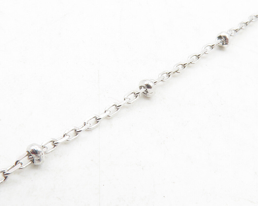 925 Sterling Silver  Shiny White Topaz Religious Cross Chain Necklace  NE2048