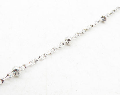 925 Sterling Silver  Shiny White Topaz Religious Cross Chain Necklace  NE2048