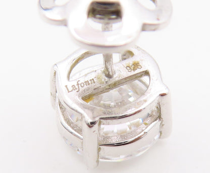 925 Sterling Silver Vintage Earrings LAFONN Elegant Round Cut CZ Stud  EG14489